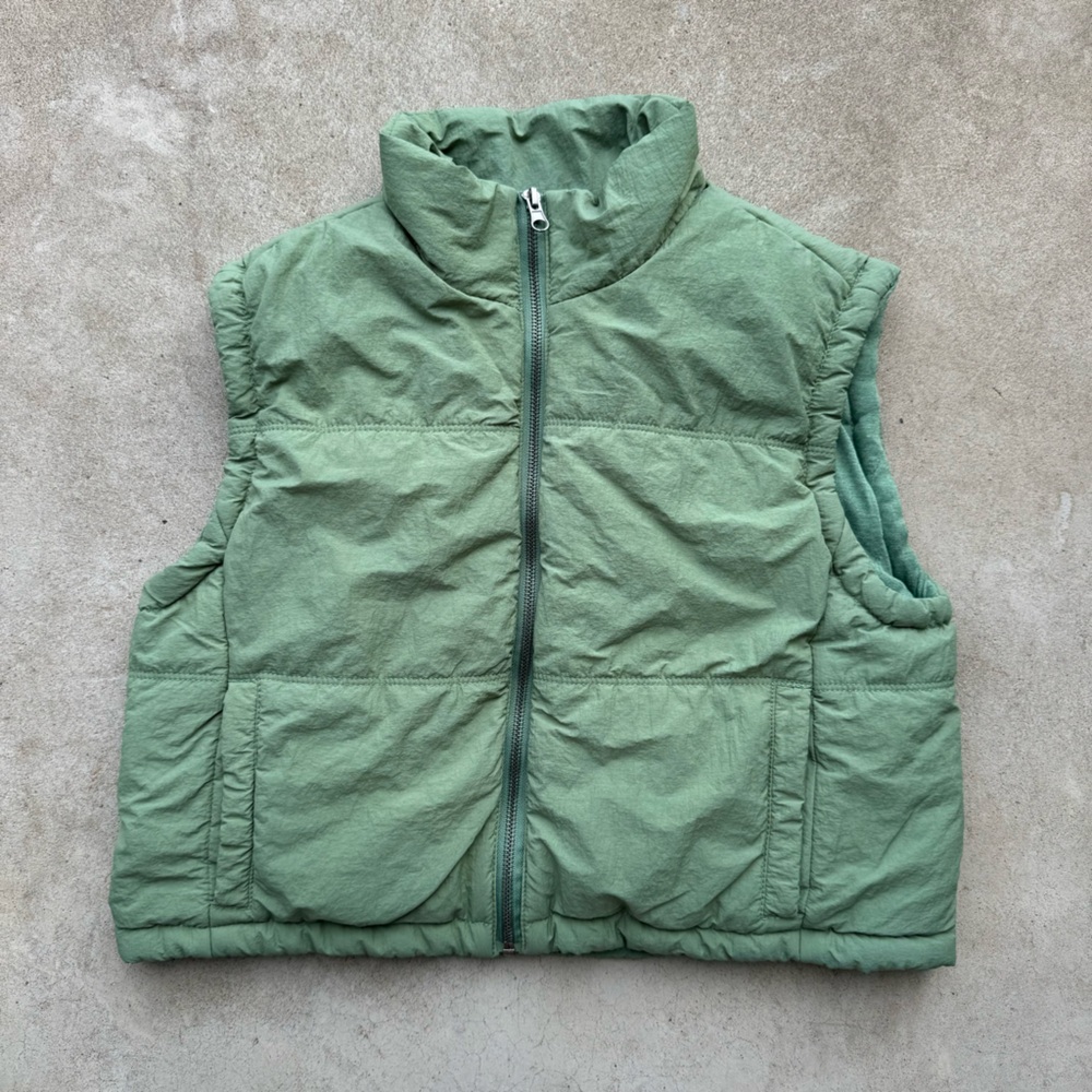 Thread & Supply Sage Green Quilted Puffer Vest